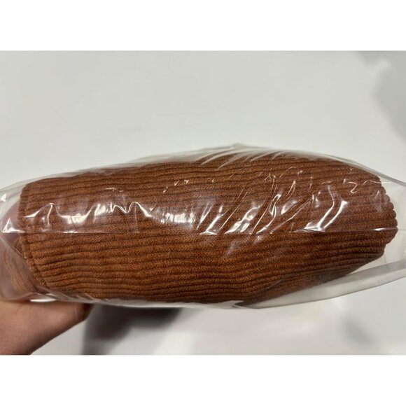 Prite Women Brown Corduroy Large Hobo Shoulder Crossbody Tote Bag With Pockets - Picture 8 of 12